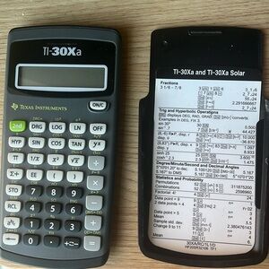 Texas Instruments TI-30Xa Calculator in black and grey